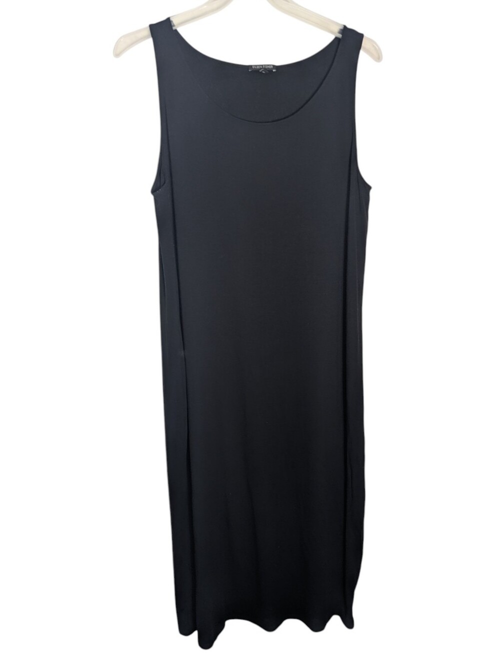 Eileen Fisher Womens Maxi Dress Quiet Luxury Neutral Old Money Stretchy Black XL